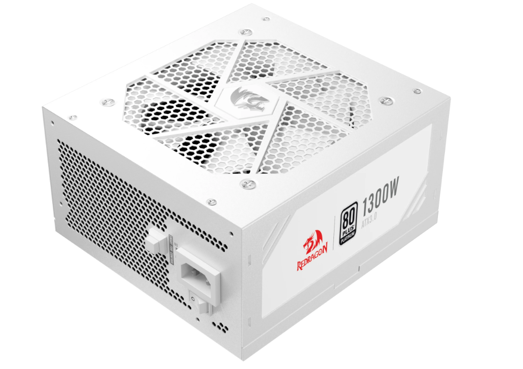 Блок питания 1300W Redragon RGPS-1300W, 80+ Platinum, модульный, белый