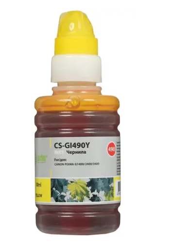 Чернила Cactus CS-GI490Y желтый 100мл для Canon Pixma G1400/G2400/G3400