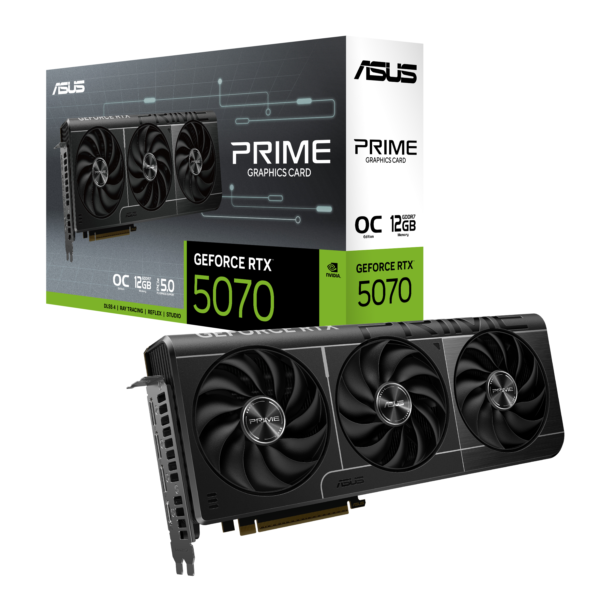 Видеокарта PCI-E 5.0 12Gb GeForce RTX 5070 Asus PRIME OC Edition