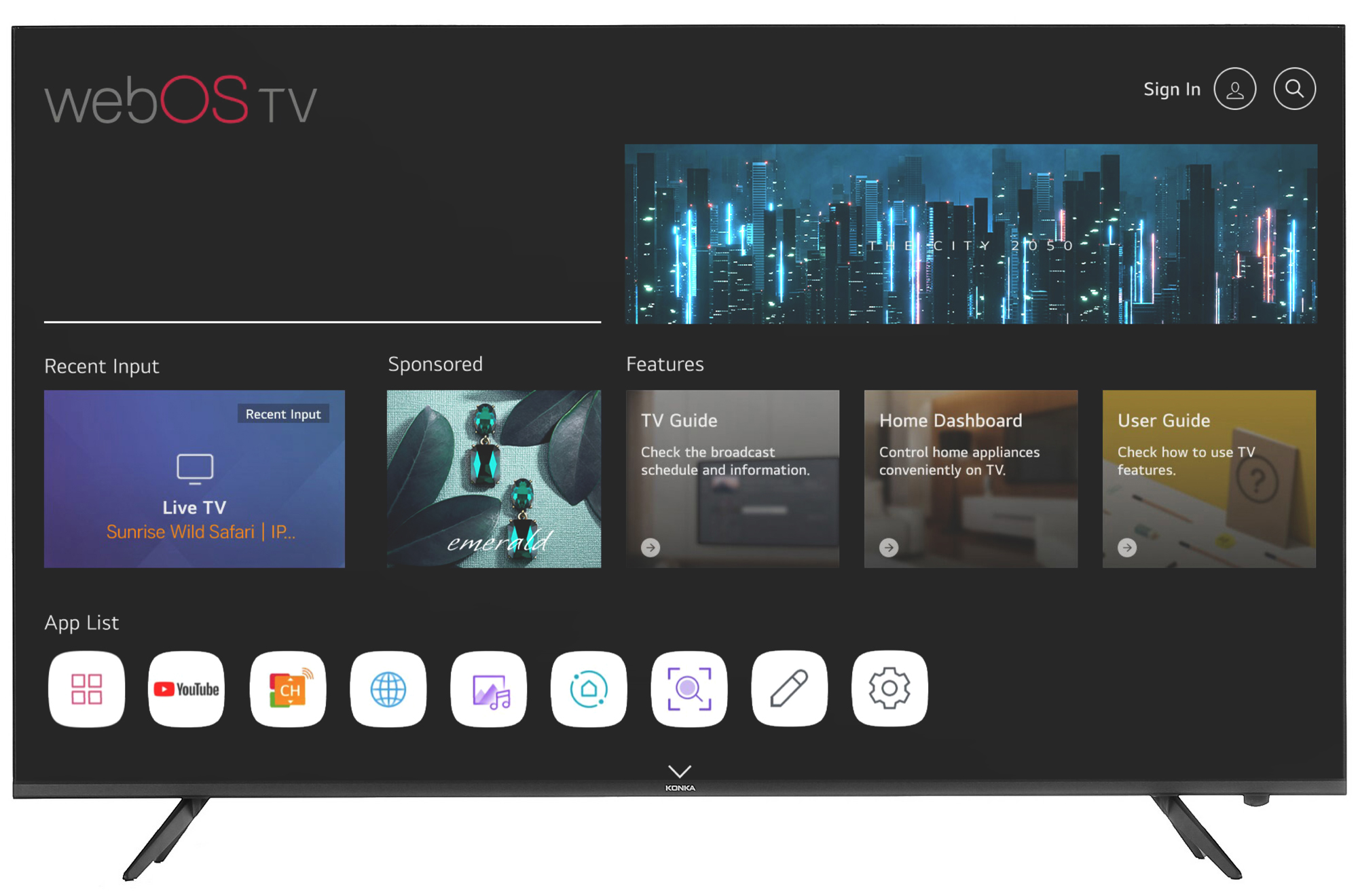 Телевизор 55" KONKA B55, Ultra HD 4K