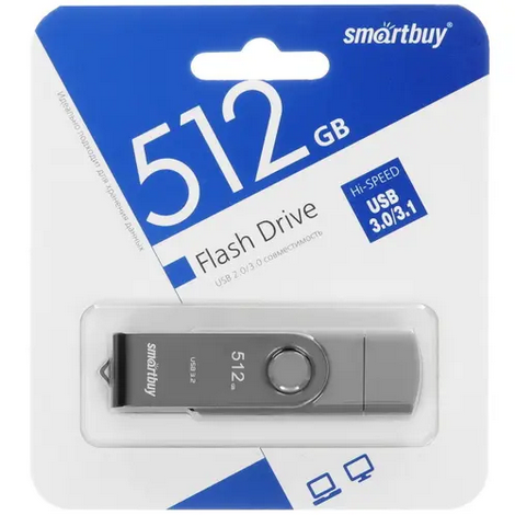 Флеш накопитель 512Gb USB 3.0+TypeC Smartbuy Twist Dual (SB512GB3DUOTWK)