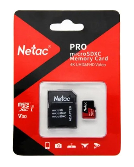 Карта памяти microSDXC Card UHS-I U1 128GB Netac P500 PRO + SD adapter (NT02P500PRO-128G-R)