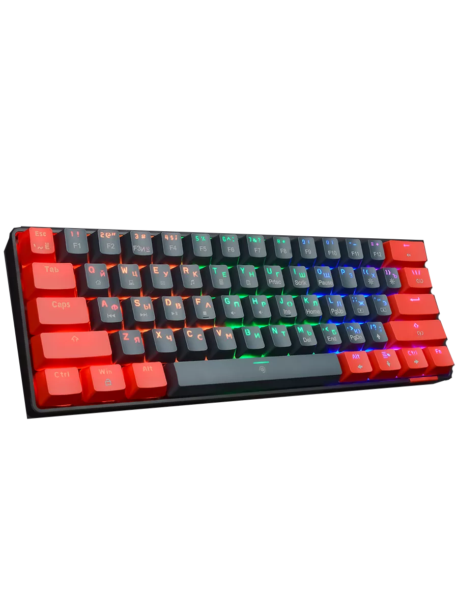 Клавиатура механическая PANTEON T3 RS HS RB, 60%, Rainbow, черный/красный (46)