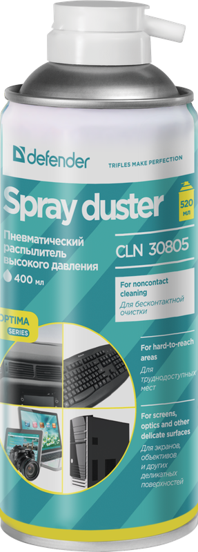 Очиститель - спрей: Сжатый воздух Defender CLN 30805 Optima 520/400 мл
