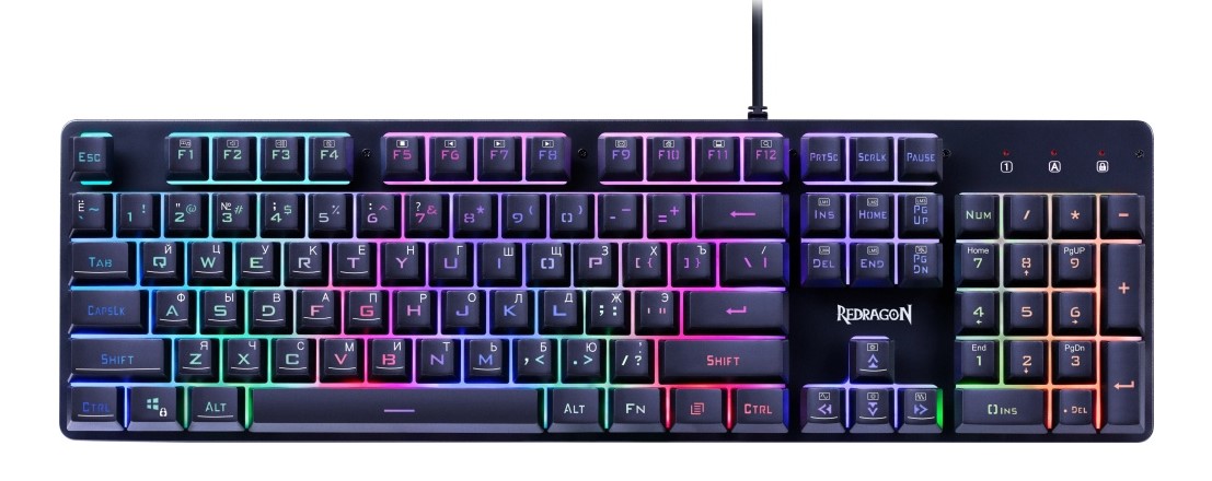 Клавиатура игровая Redragon Nagato RU, RGB, черный