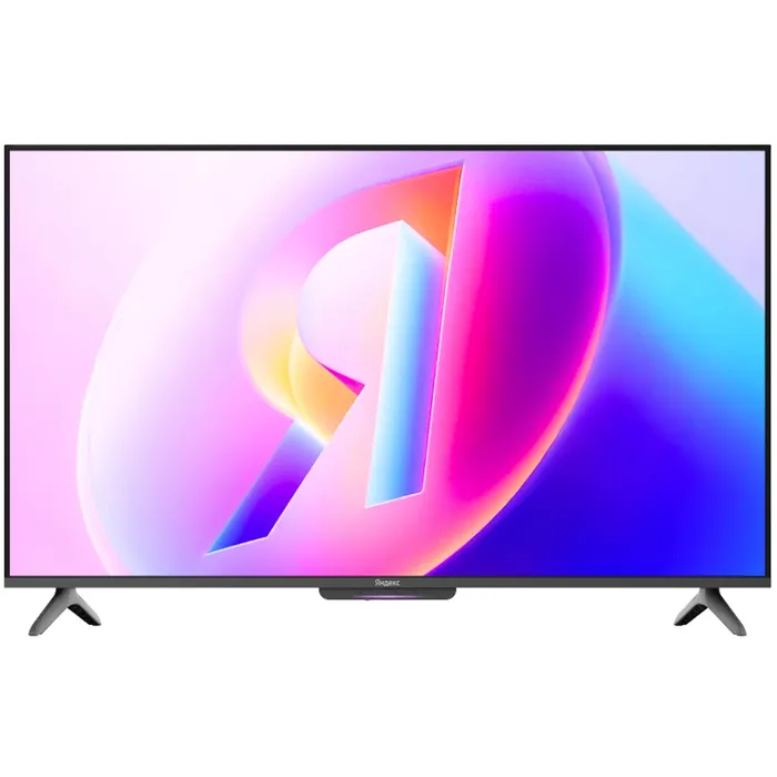 Телевизор 43" ЯНДЕКС YNDX-00078 QLED 4K Smart TV, Яндекс ТВ черный