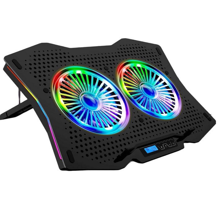 Охлаждающая подставка для ноутбука PANTEON CP-172L RGB Black 9"-18", USB, 2 вентилятора