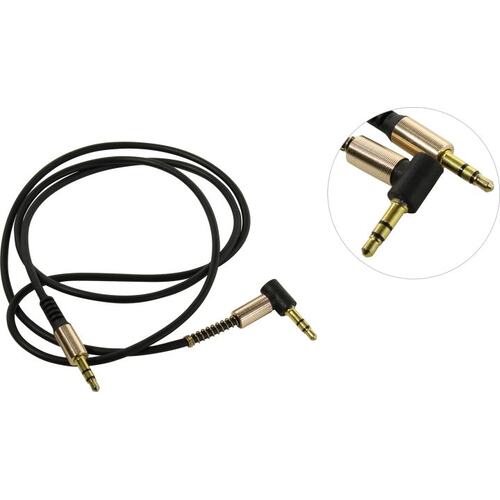 Кабель Audio AUX 3.5мм/3.5мм Male-Male 1м Smartbuy A-35-35-fold, Г-образный, черный (Соединительный)