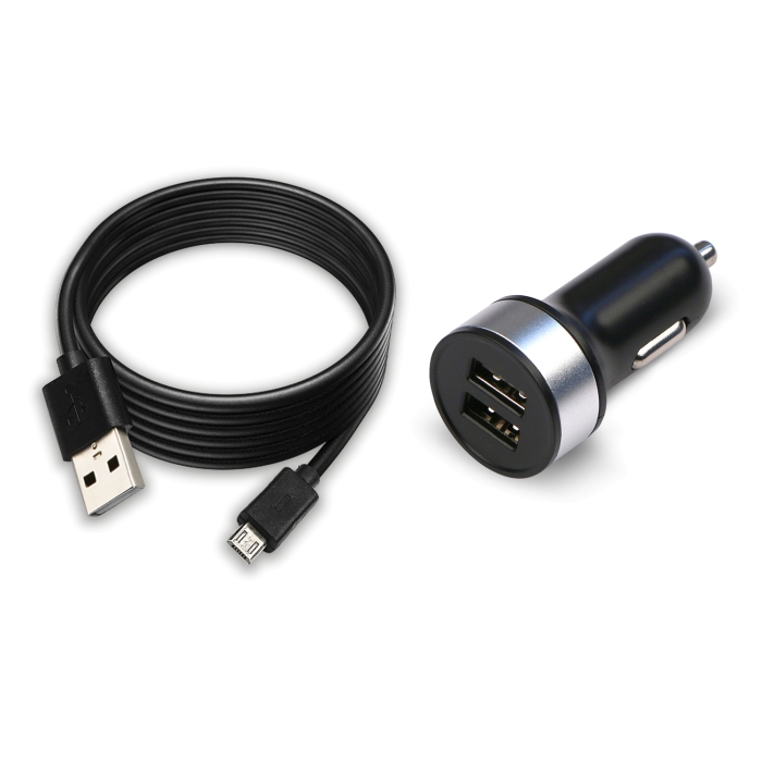 Универсальное АЗУ Jet.A UC-S16 (12В-24В, 2USB, 2.1А, кабель microUSB), черное
