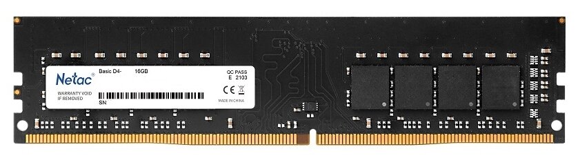 Модуль памяти DDR4 16Gb PC21300 2666MHz Netac Basic NTBSD4P26SP-16