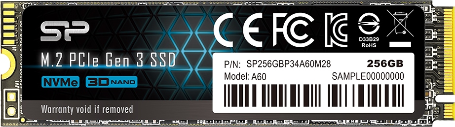 Накопитель SSD M.2 NVMe 256Gb Silicon Power M-Series SP256GBP34A60M28