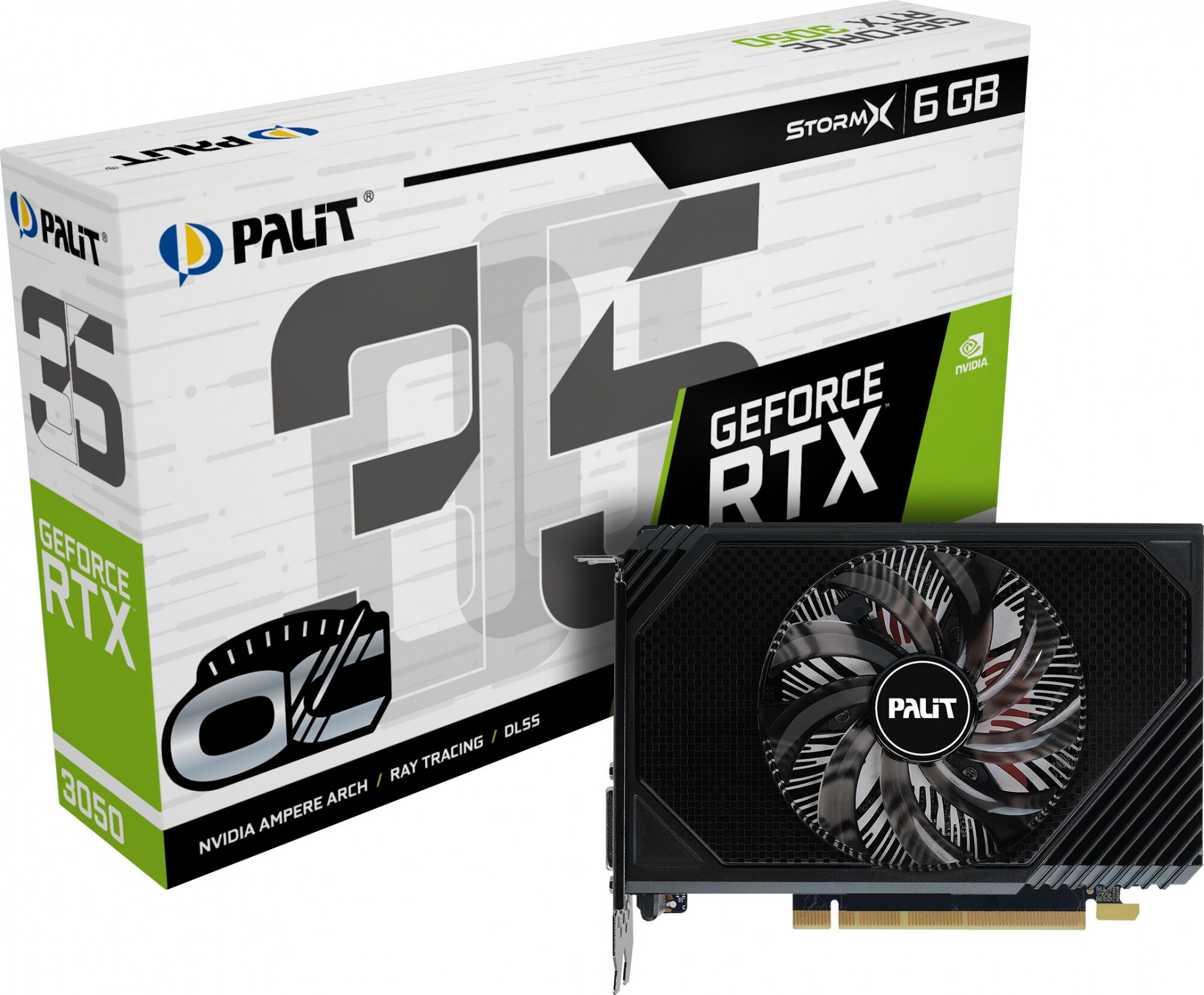 Видеокарта PCI-E 4.0 6Gb GeForce RTX 3050 Palit STORMX (NE63050018JE-1072F)