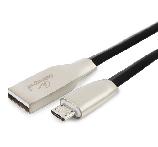 Кабель USB2.0 Cablexpert CC-G-mUSB01Bk-0.5M, AM/microB, серия Gold, 0.5м, черный, блистер