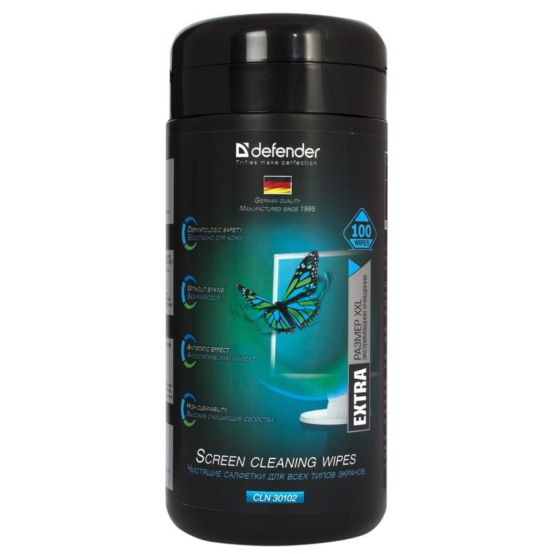 Чистящие салфетки Defender CLN 30102 Pro для LED/LCD/TFT 100шт.