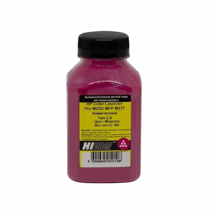 Тонер Hi-Black для HP CLJ Pro M252/MFP M277, Химический, Тип 2.4, M, 60 г, банка
