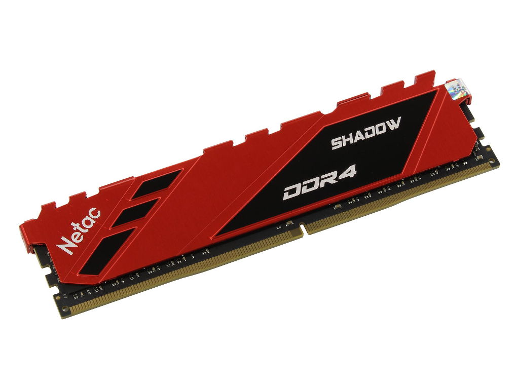 Модуль памяти DDR4 16Gb PC25600 3200MHz Netac Shadow NTSDD4P32SP-16R C16 Red
