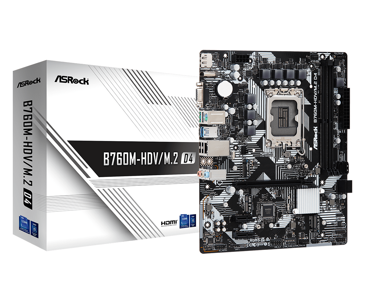 Материнская плата Socket 1700 ASRock B760M-HDV/M.2 DDR4