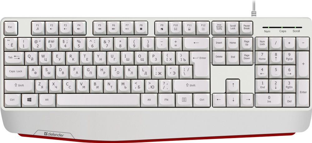Клавиатура Defender ATOM HB-546 USB белая
