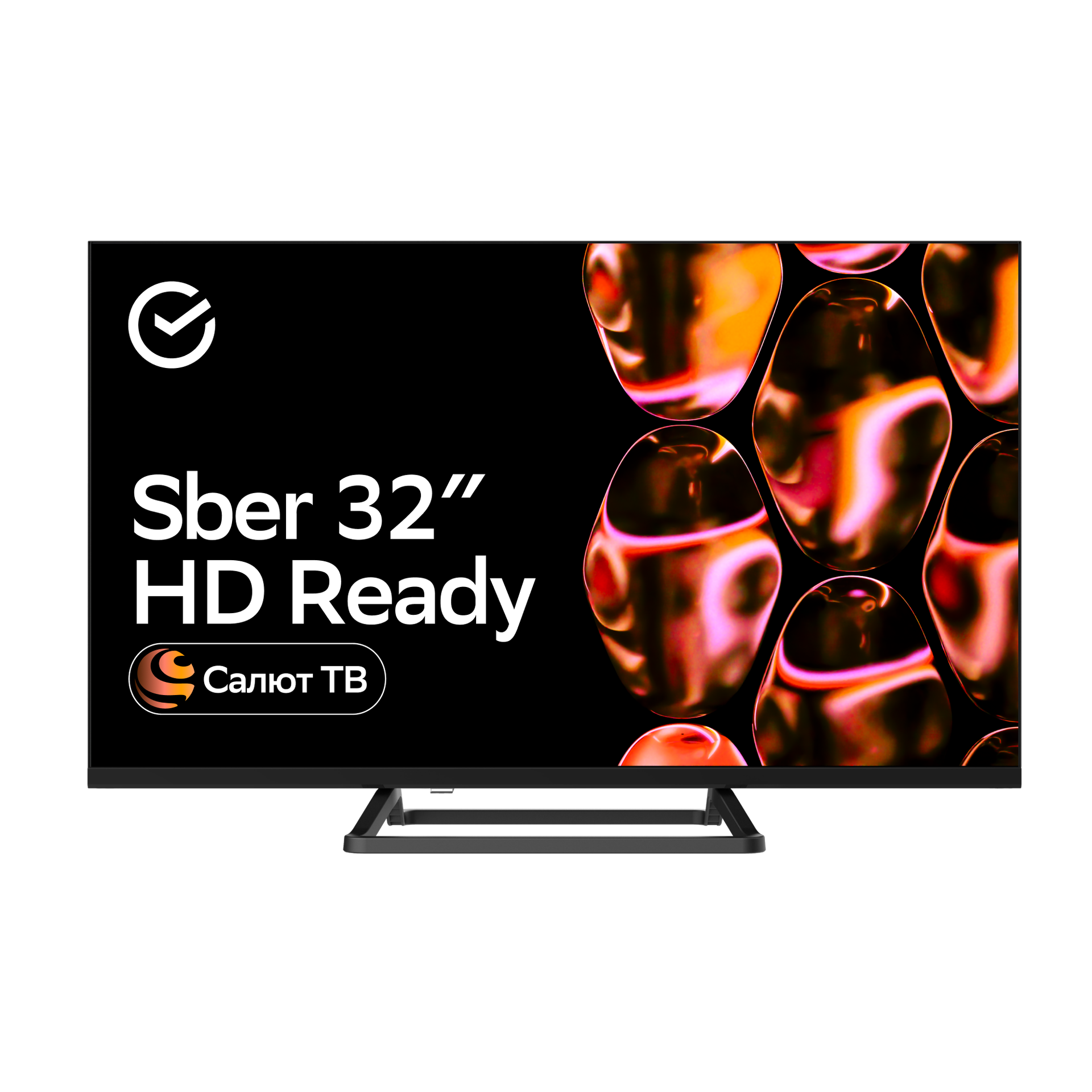 Телевизор 32" Sber SDX 32H2128, Smart TV, Салют ТВ, черный