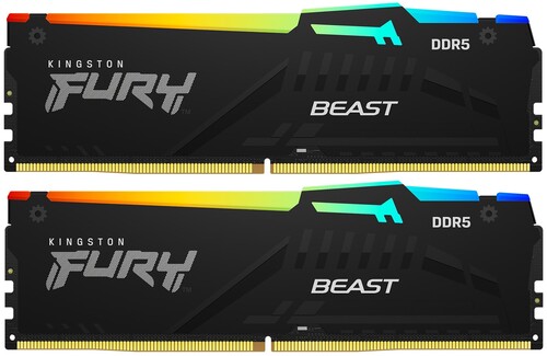 Комплект модулей памяти DDR5 2X16Gb Kingston FURY Beast RGB, (KF552C40BBAK2-32) черный