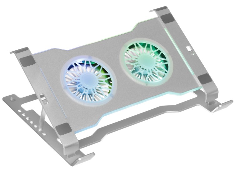 Охлаждающая подставка для ноутбука PANTEON CP-173 RGB Silver 9"-17,3", USB, 2 вентилятора