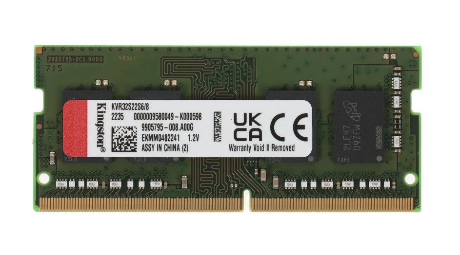 Модуль памяти SODIMM DDR4 8Gb PC25600 3200MHz Kingston (KVR32S22S6/8)
