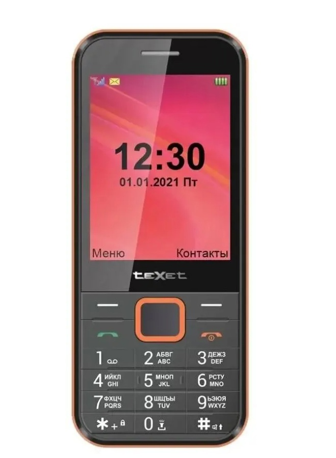 Мобильный телефон teXet TM-302, черный-красный