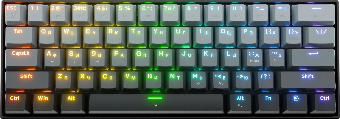Клавиатура механическая Redragon Fizz RT, RGB, серый (72300)