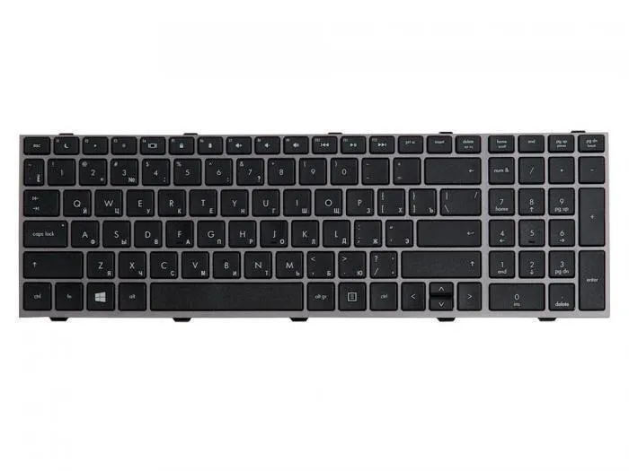 Клавиатура для ноутбука HP ProBook 4540s, 4545s, серая рамка, черные кнопки, гор. Enter