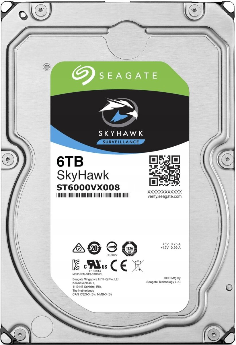 Жесткий диск 3.5" 6Tb Seagate Surveillance Skyhawk (ST6000VX008)