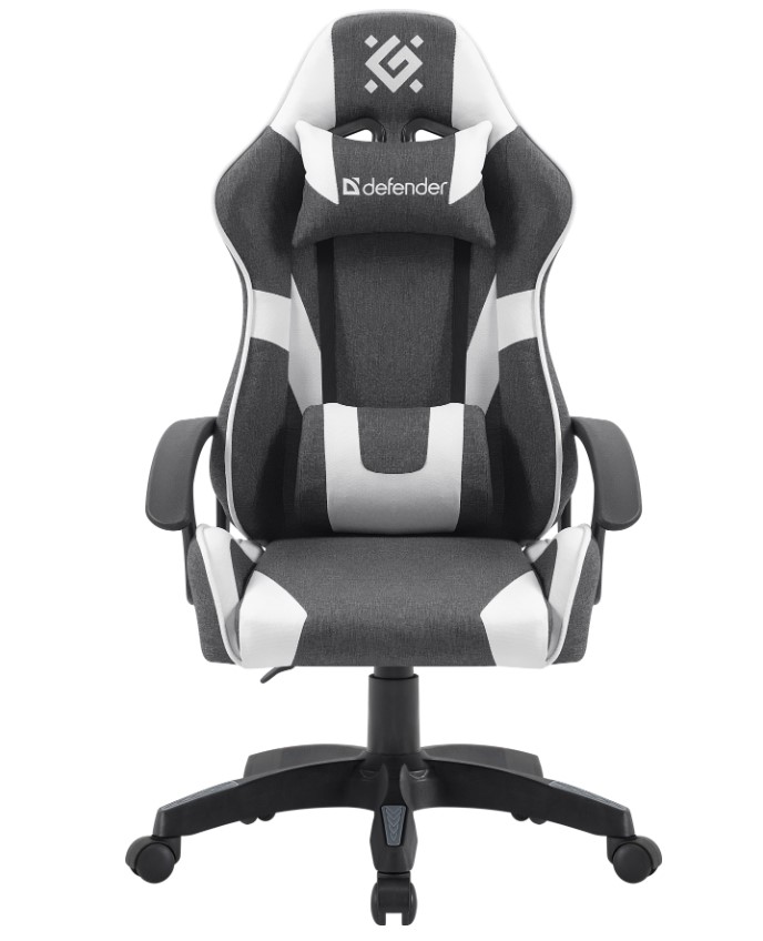 Кресло игровое Defender Ibis, серый/белый