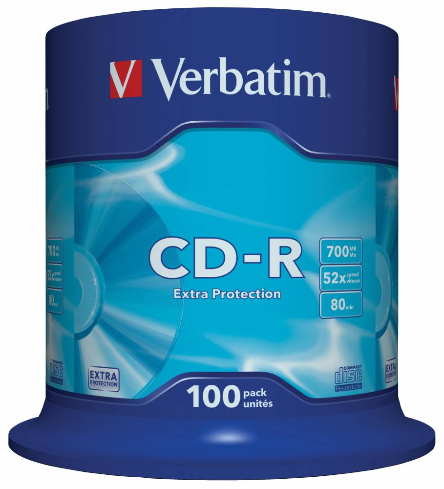 Оптический диск CD-R Verbatim 700Mb 52x Cake Box (100)