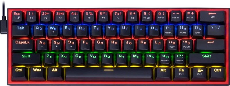 Клавиатура механическая Redragon Fizz, черный (melt-gold switches, 72595)