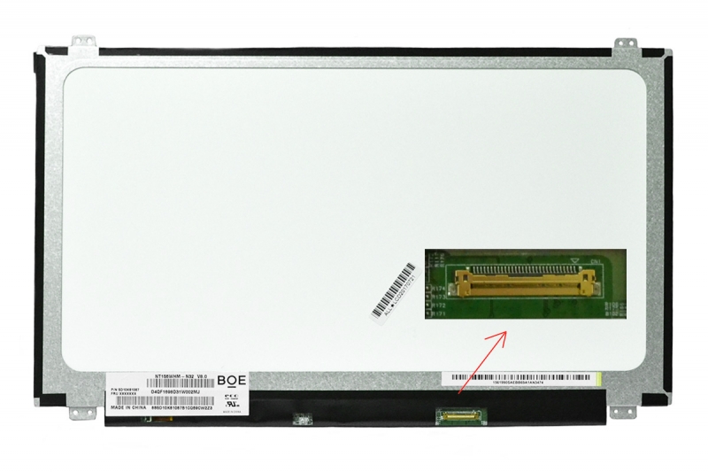 Дисплей 15.6" Hyundai-BOE NT156WHM-N32 (Slim LED,1366*768,30pin,Right)