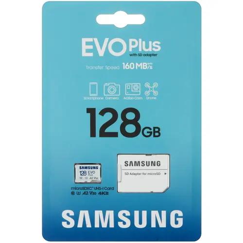 Карта памяти MicroSDXC UHS-I Card 128Gb Samsung EVO Plus (с адаптером) (MB-MC128SA/EU)