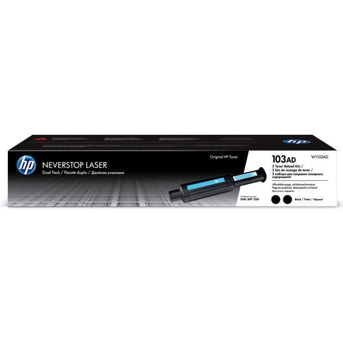 Заправочный комплект тонера HP W1103AD (103A) для Neverstop Laser 1000/1200 (2*2500 стр)