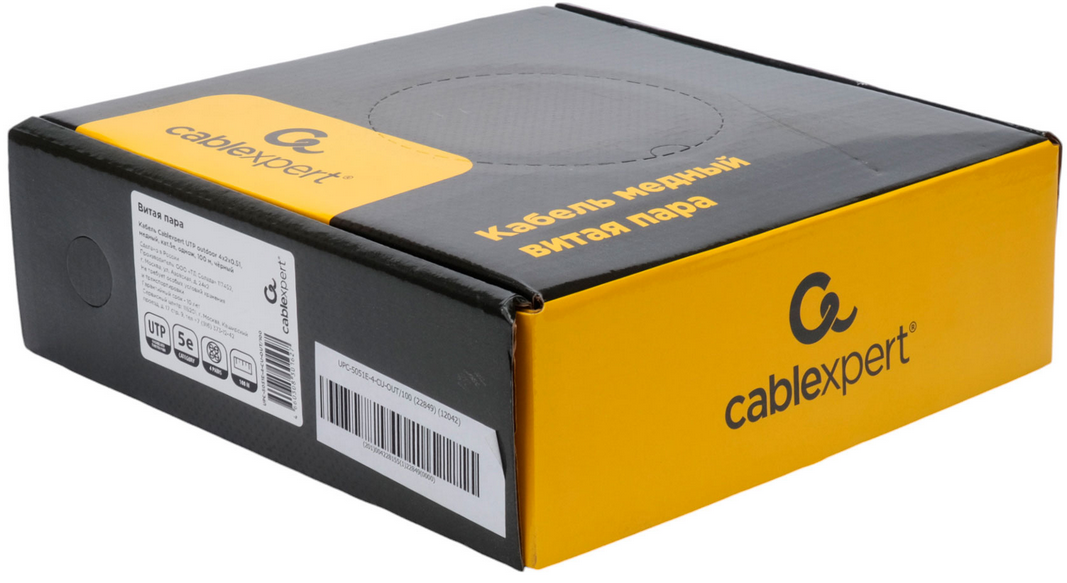 Кабель внешний витая пара Бухта 100м Cablexpert UTP5e 4pr 0.51mm медь UPC-5051E-4-CU-OUT/100