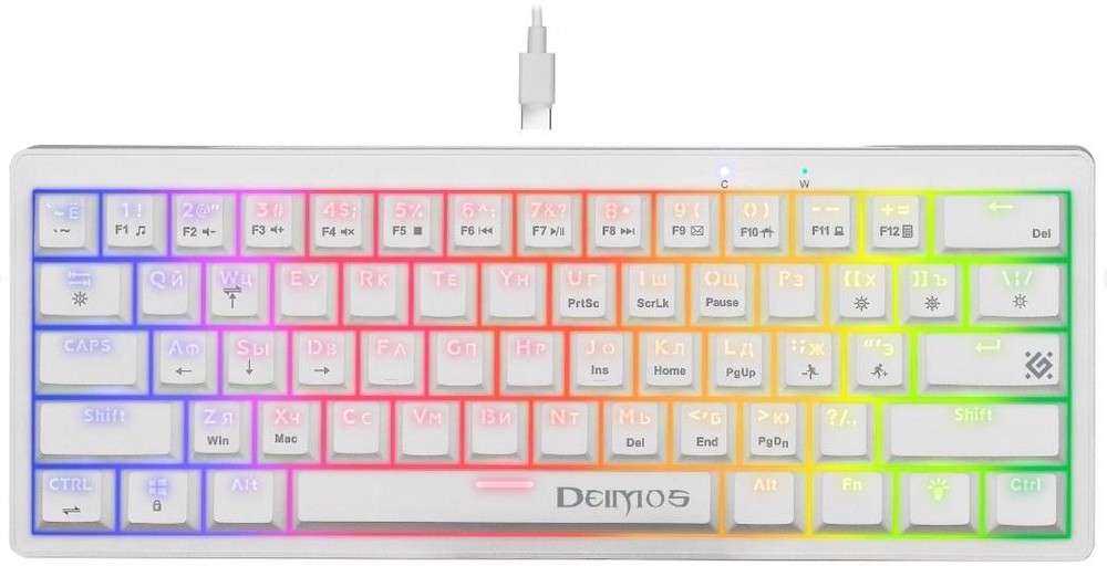 Клавиатура механическая Defender Deimos GK-303, белый