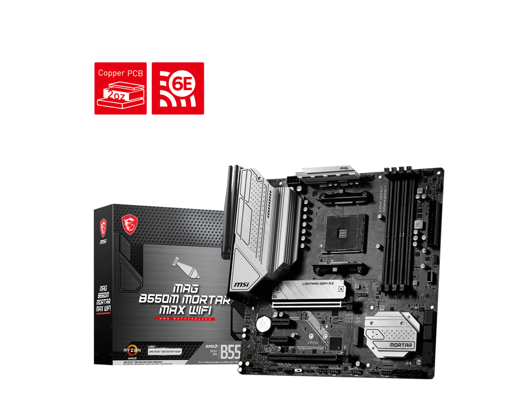 Материнская плата Socket AM4 MSI MAG B550M MORTAR MAX WIFI