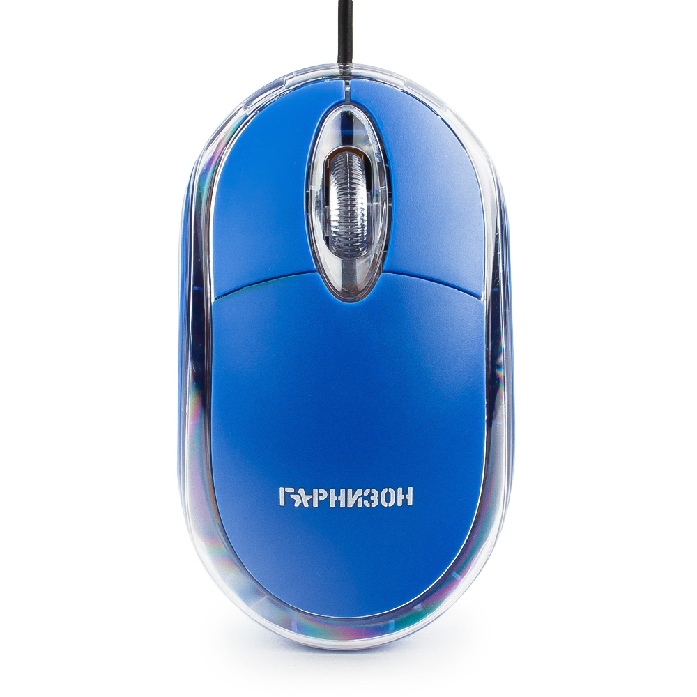 Мышь проводная Гарнизон GM-100B, синий, USB
