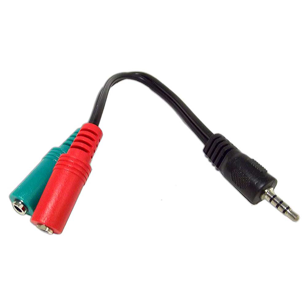 Переходник Аудио Jack 3.5 4-pin -> Jack 3.5 стерео (колонки, наушники) +3.5 микрофон 0.15м Detech