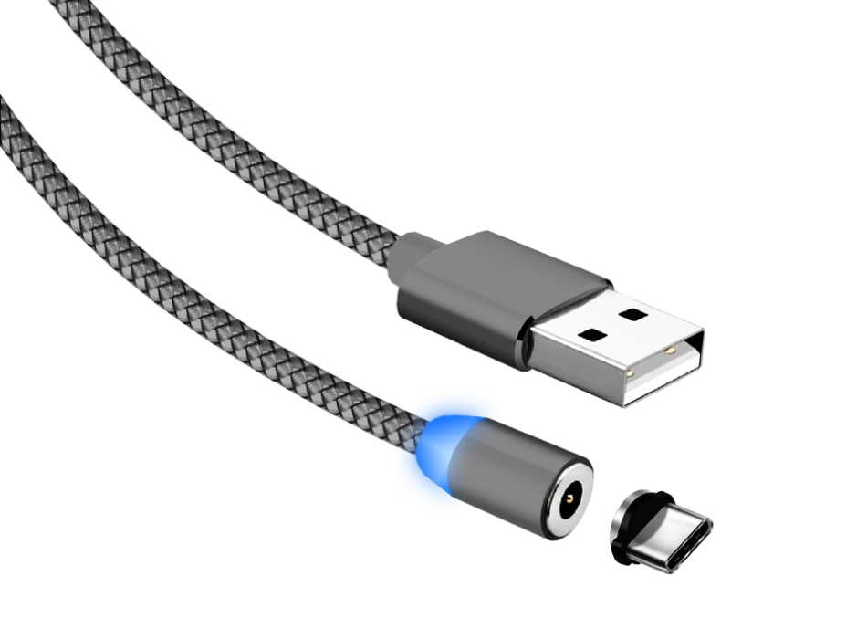 Кабель USB - Type-C JETACCESS JA-DC36 (магнитный) 1м серый