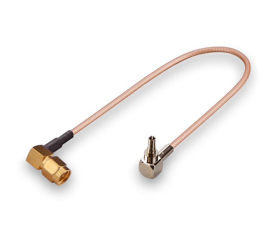 Пигтейл CRC9(male) - SMA(male) угловой, 25см