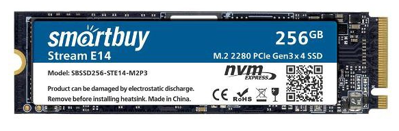 Накопитель SSD M.2 NVMe 256Gb Smartbuy Stream E14 (SBSSD256-STE14-M2P3)