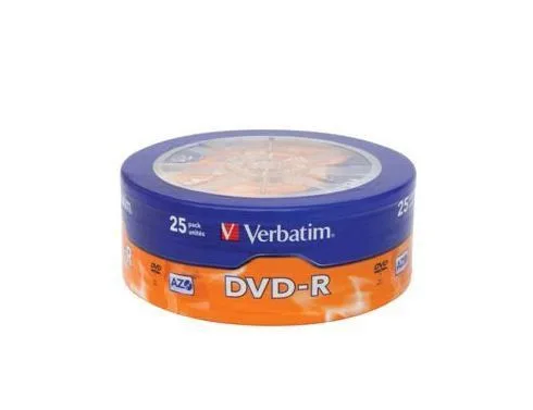 Оптический диск DVD-R Verbatim 4.7 Gb, 16х, Wagon Wheel (уп. 25шт)