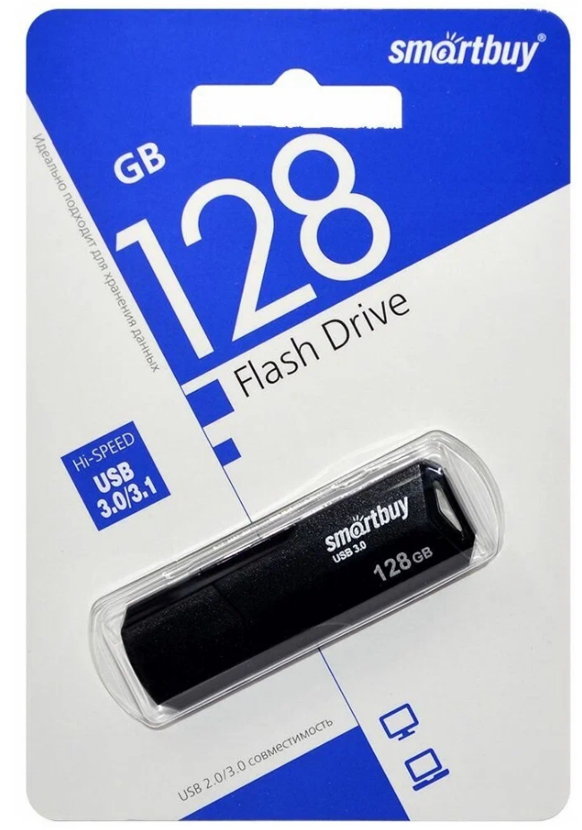 Флеш накопитель 128Gb USB 3.0 SmartBuy CLUE Black (SB128GBCLU-K3)