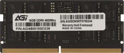 Модуль памяти SODIMM DDR5 16Gb PC38400 4800MHz AGi AGI480016SD238