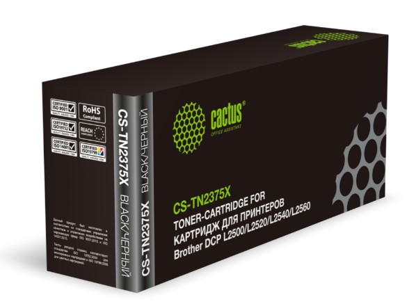 Картридж совместимый Cactus CS-TN2375X TN-2375X черный (5200стр.) для Brother DCP L2500/L2520/L2540