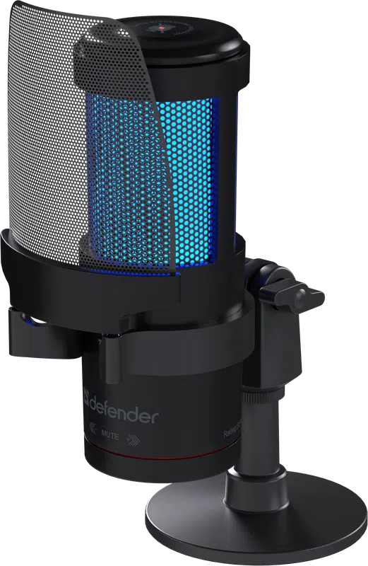 Игровой стрим микрофон Defender Impulse GMC 400 Type-C, RGB, провод 2 м.