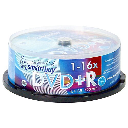 Оптический диск DVD+R Smartbuy CB-25, 4,7GB 16x (25шт)
